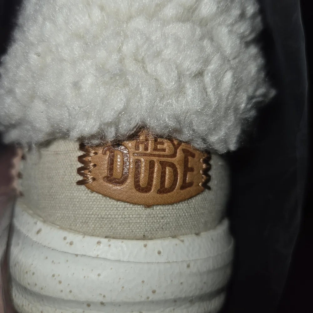 Hey Dude Cream Faux-Sherpa Slip-On Slippers